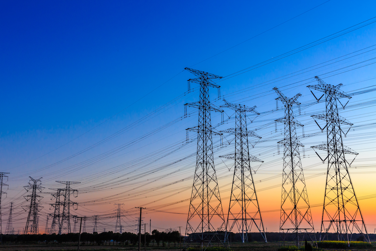 power lines along highway